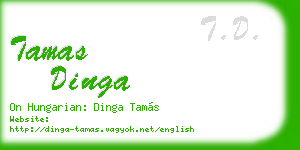 tamas dinga business card